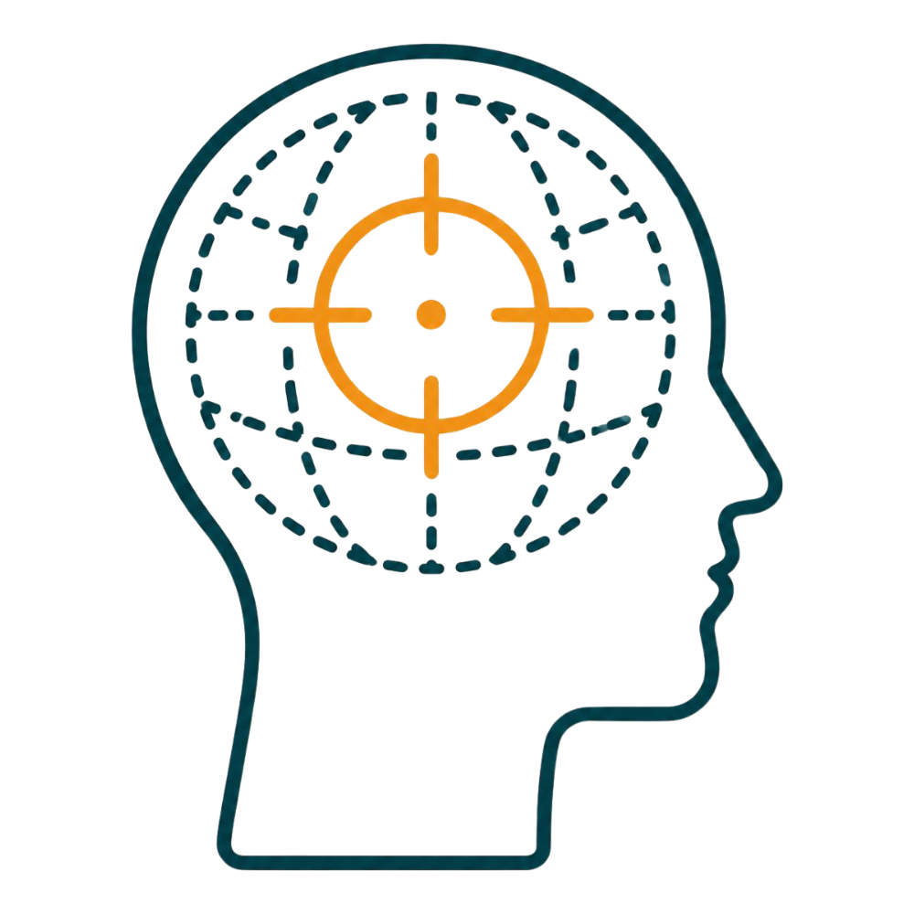 Neuronavigation-guided targeting icon.