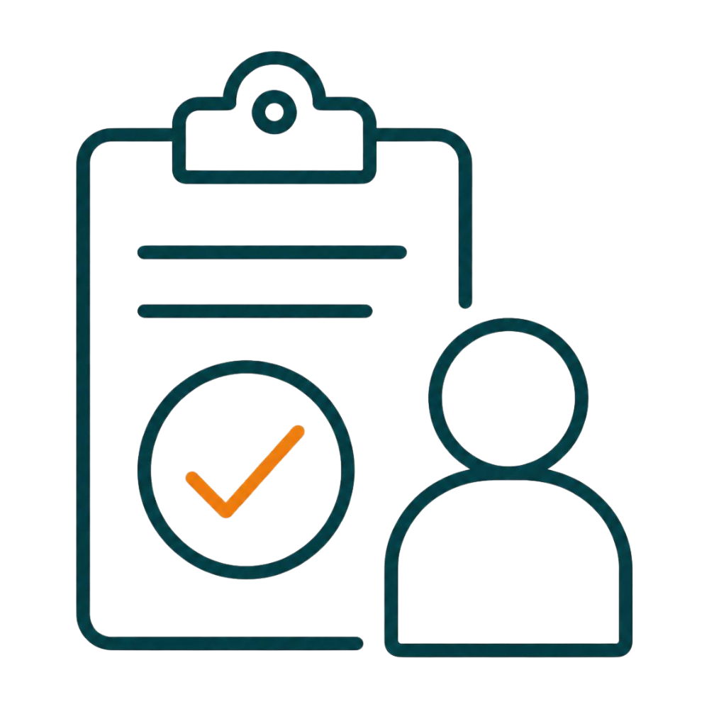Treatment monitoring and coordination icon.